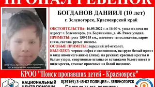 Полицию Зеленогорска подняли по тревоге из-за пропажи 10-летнего мальчика